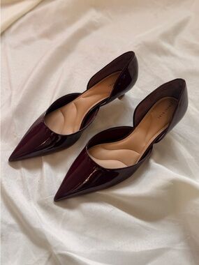 Gianni Bini Patent D'Orsay Pumps in Burgundy
